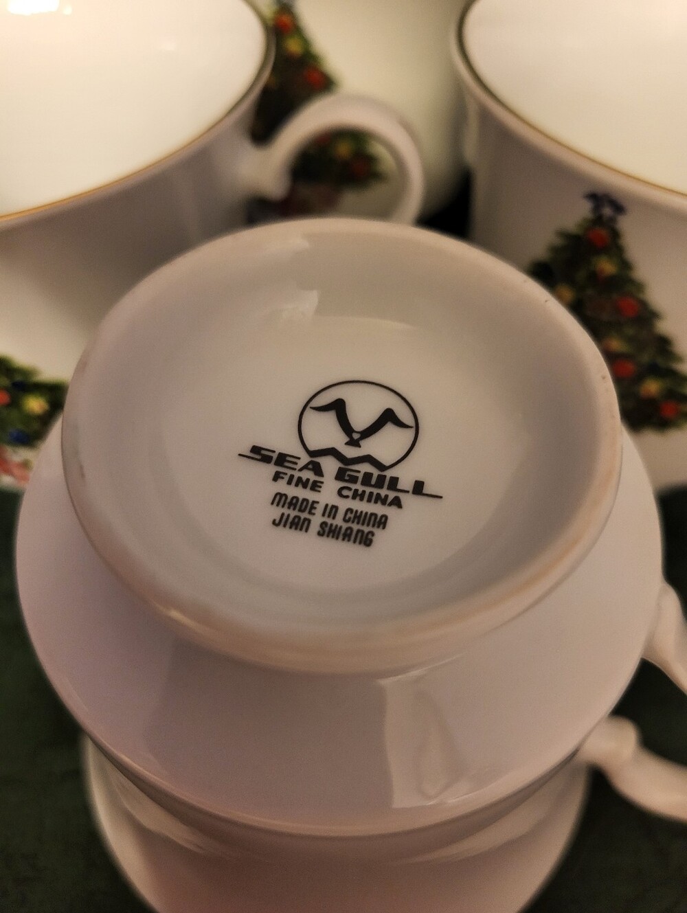 Seagull Fine China Chistmas Tree Set Of 6 Mugs/cups - Picture 5 of 8